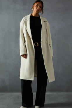 Wool Look Textured Coat | Nasty Gal