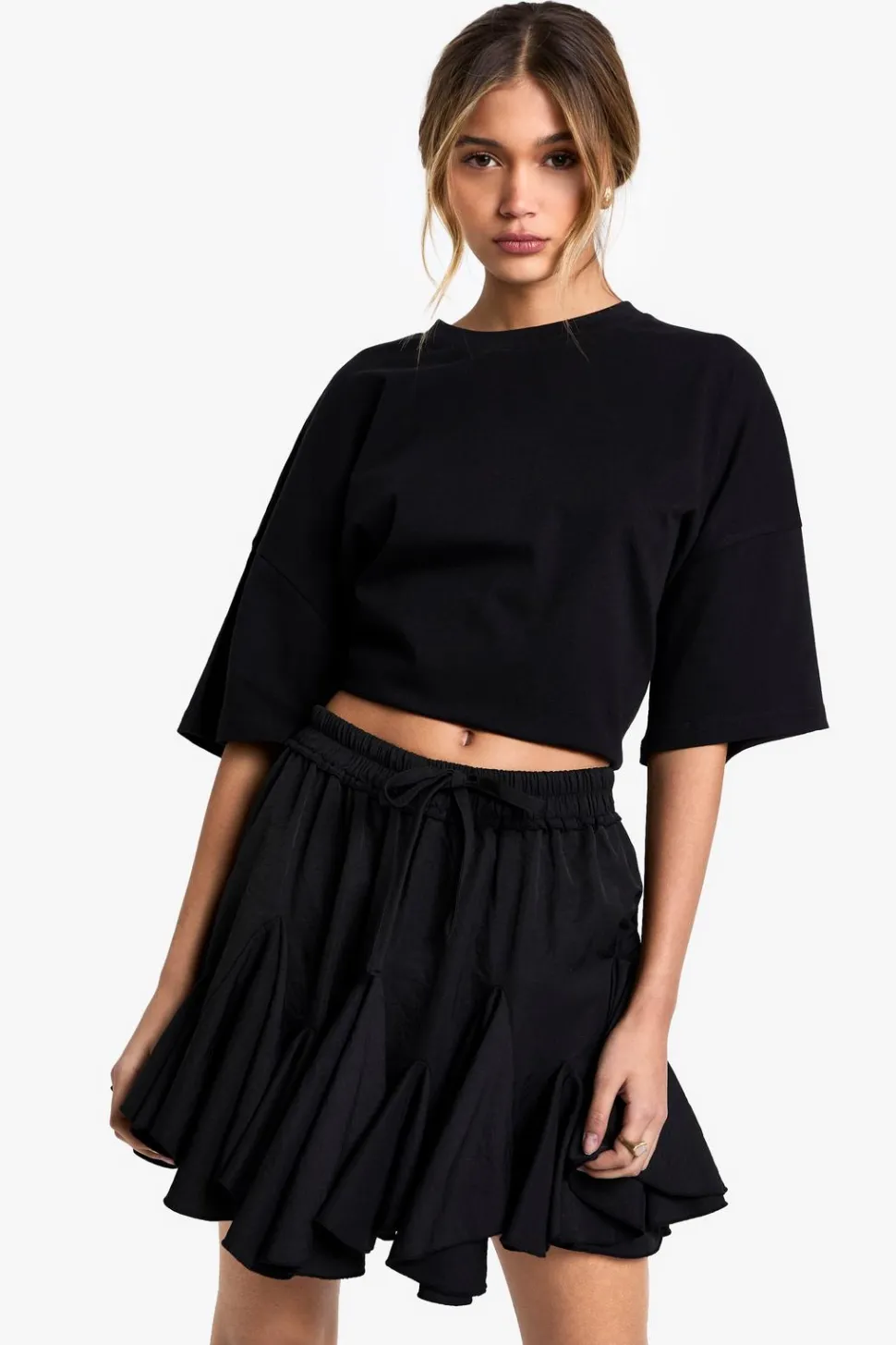 Woven Flippy Godet Mini Skirt | Nasty Gal