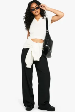 Woven Marl Straight Leg Trouser | Nasty Gal