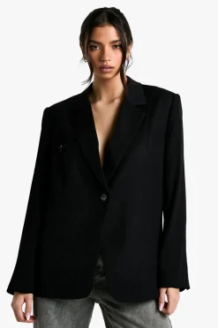 Woven Oversized Tailored Shoulder Pad Blazer | Nasty Gal