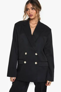 Woven Tailored Frayed Hem Blazer | Nasty Gal