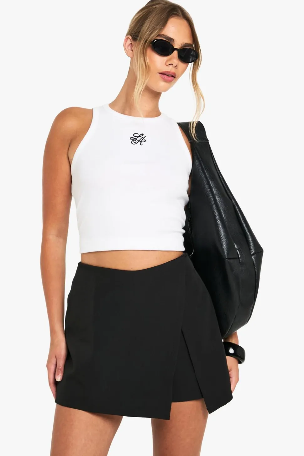 Woven Wrap Side Split Skort | Nasty Gal