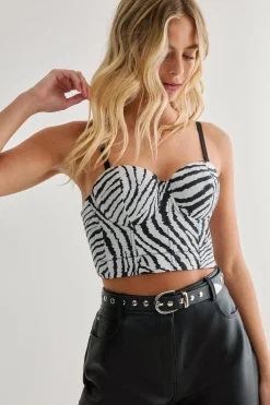 Zebra Print Bustier Top | Nasty Gal