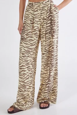 Zebra Print Linen Tailored Trousers | Nasty Gal