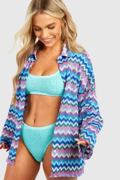 Zig Zag Knitted Beach Shirt | Nasty Gal