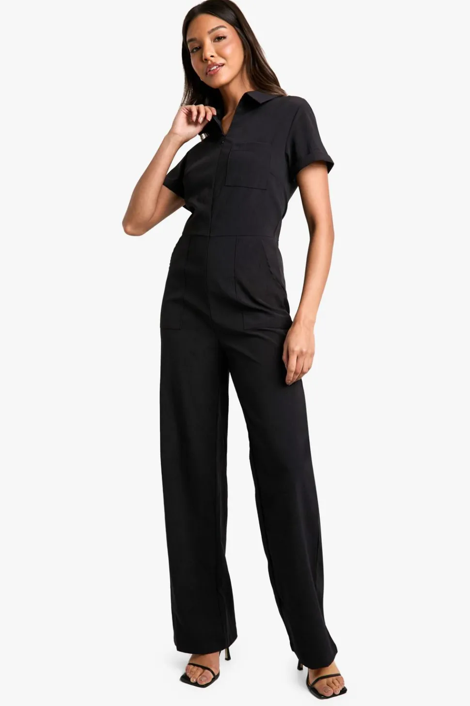 Zip Front Wide Leg Jumpsuit | Nasty Gal